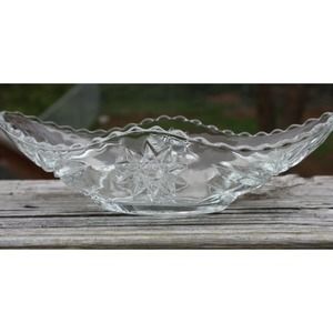 VINTAGE STAR OF DAVID ANCHOR HOCKING BANANA SPLIT GONDOLA DISHES, SET OF 2